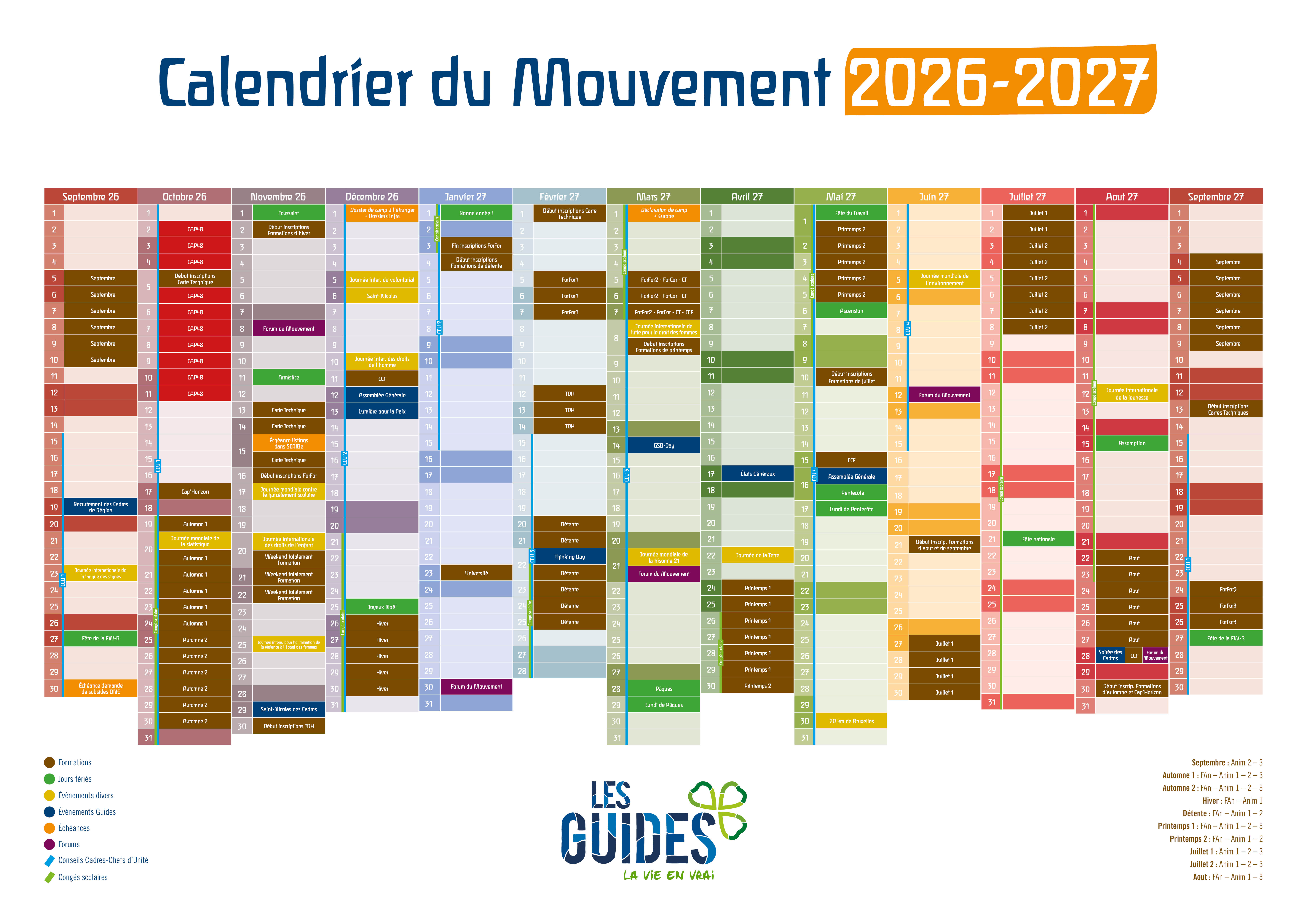 Calendrier du Mouvement